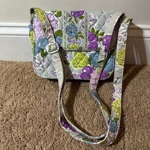 Vera Bradley Watercolor Floral Crossbody Bag Purse Retired Quilted  Structured